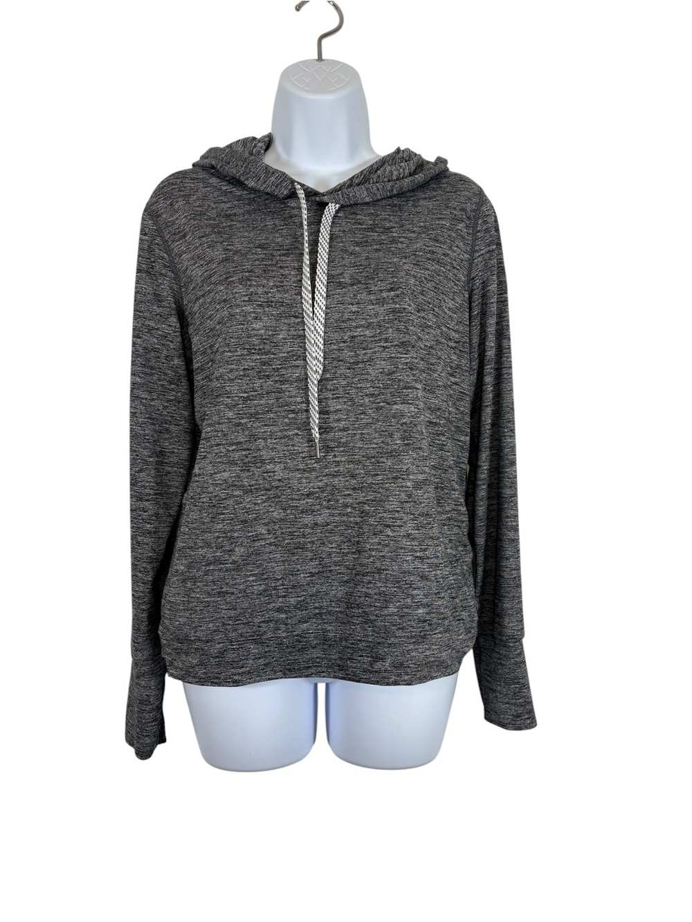 Members Mark Favorite Soft Pullover Hooded Grey Heather Lightweight Active Top S